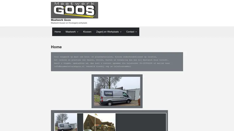 Website van Maatwerk Goos
