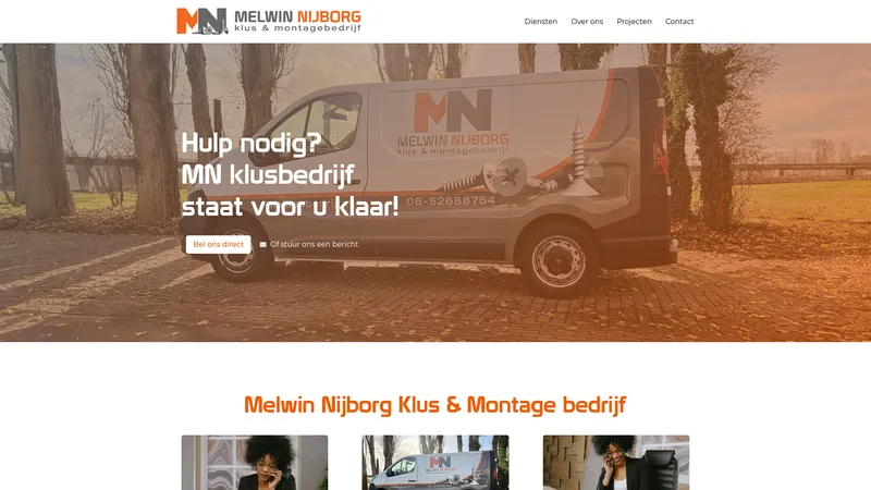Website van Melwin Nijborg klus en montagebedrijf