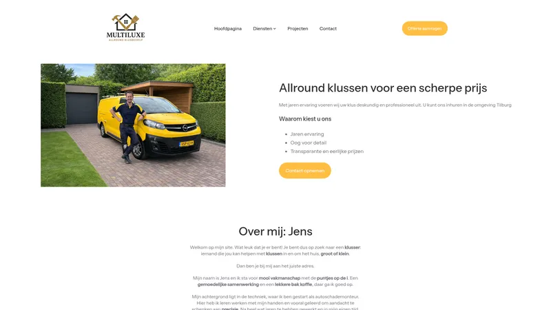 Website van Multiluxe - Klusbedrijf