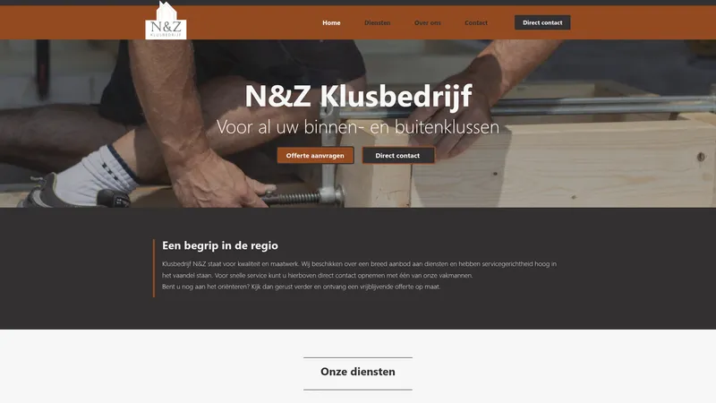 Website van NZ Klusbedrijf | Klussen en Onderhoud