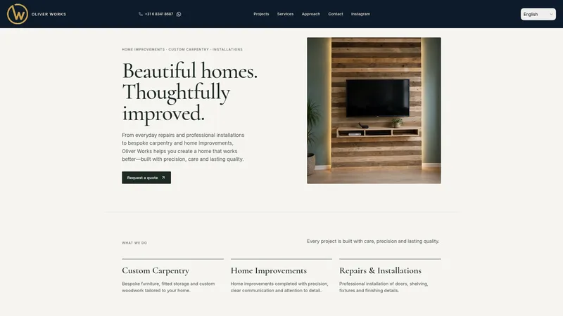 Website van Oliver Works
