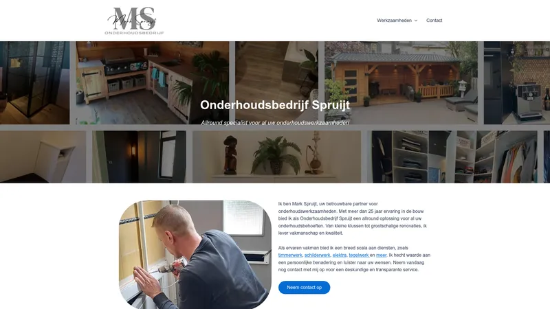 Website van Onderhoudsbedrijf Spruijt