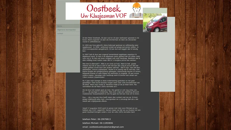 Website van Oostbeek Uw Klusjesman