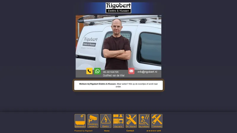 Website van Rigobert Elektro & Klussen