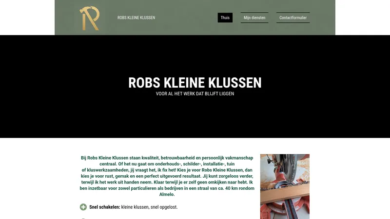 Website van Robs Kleine Klussen