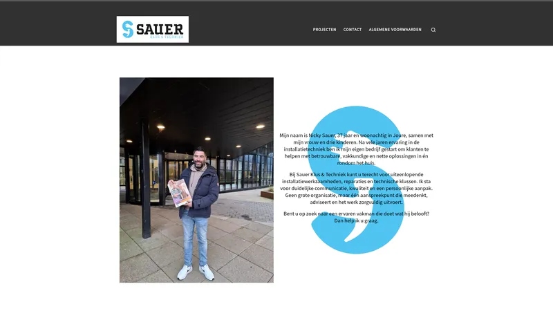 Website van Sauer Klus & Techniek