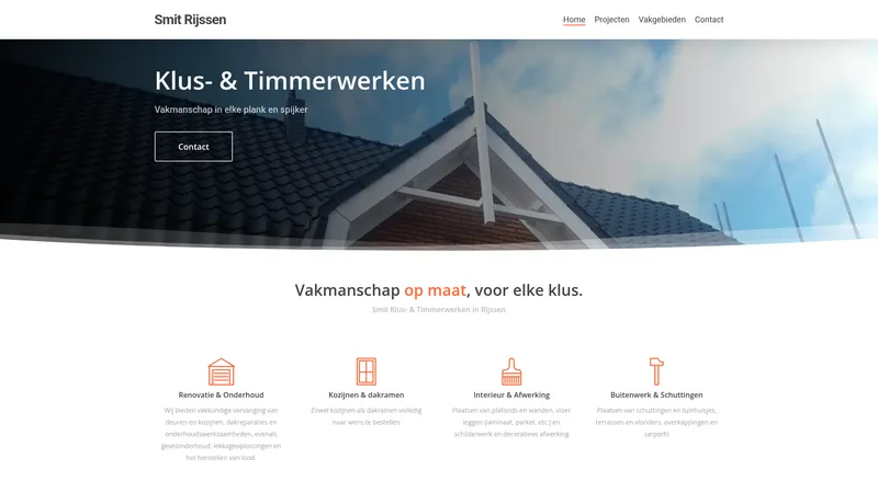 Website van Smit Klus- & Timmerwerken Rijssen