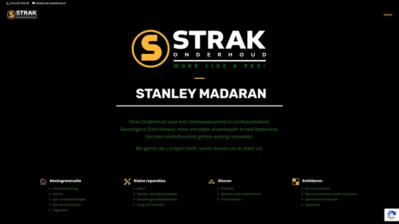 Website van Strak onderhoud