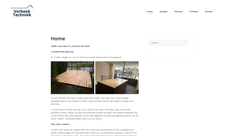 Website van Verbeek Techniek