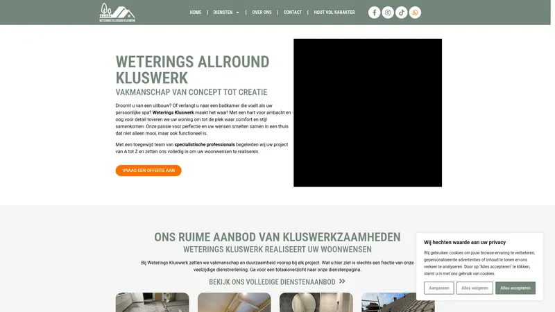 Website van Weterings Allround Kluswerk